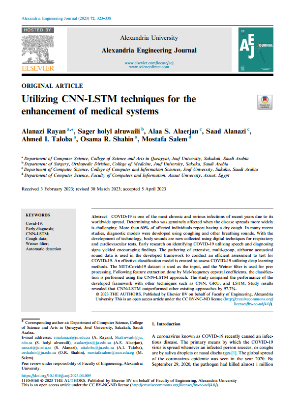 Utilizing CNN-LSTM techniques for the enhancement of medical systems