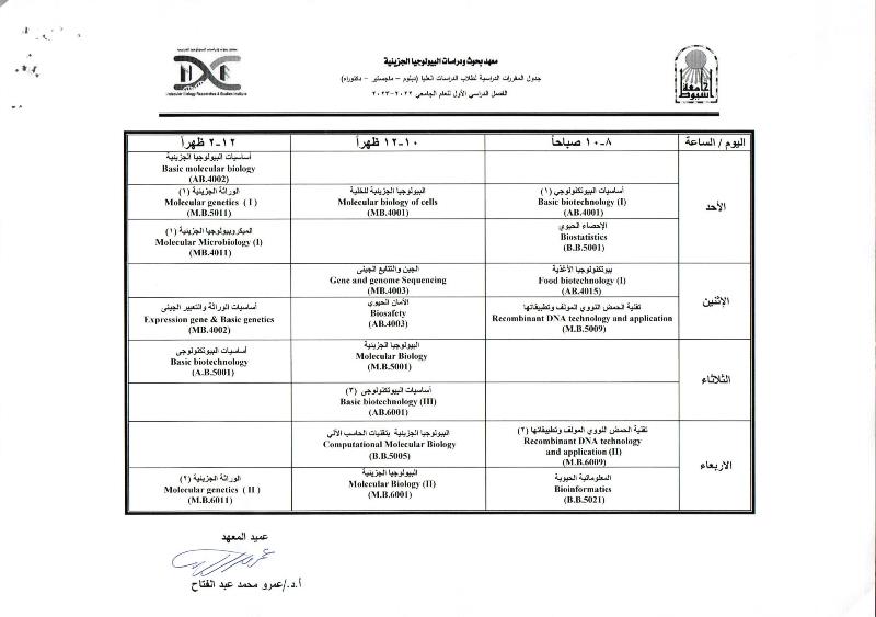جدول دبلوم ماجستير دكتوراه