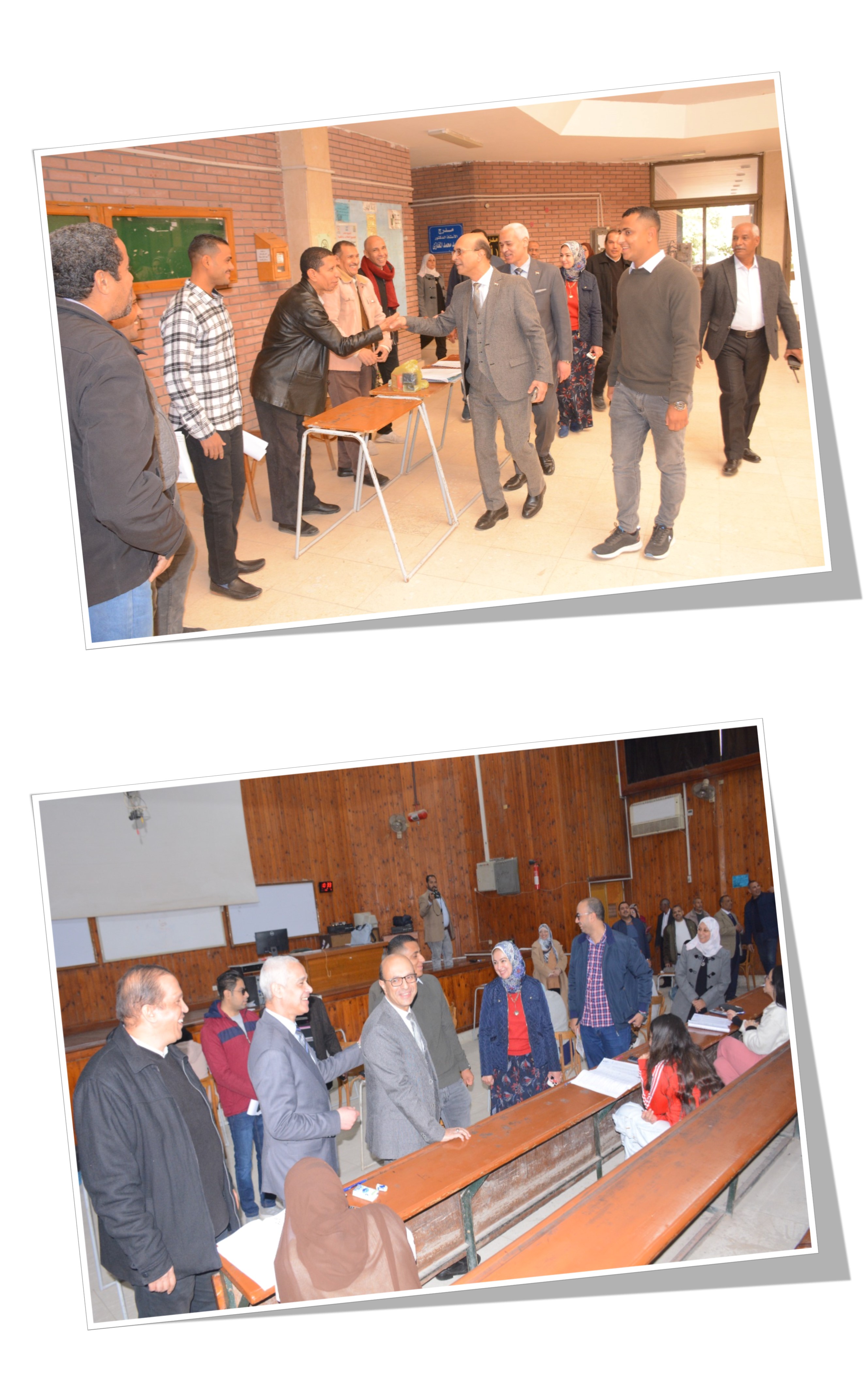 جولة السيد الأستاذ الدكتور / رئيس الجامعة والسيد الأستاذ الدكتور / نائب رئيس الجامعة لشئون التعليم والطلاب لمتابعة سير إمتحانات الفصل الدراسى الأول للعام الجامعى 2024/2025 م