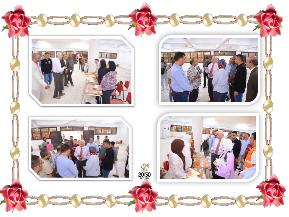 نائب رئيس الجامعة لشئون التعليم والطلاب فى جولة تفقدية لمتابعة أعمال الكشف الطبى للطلاب المرشحين للقبول بكلية الصيدلة للعام الحامعى 2024/2023 م