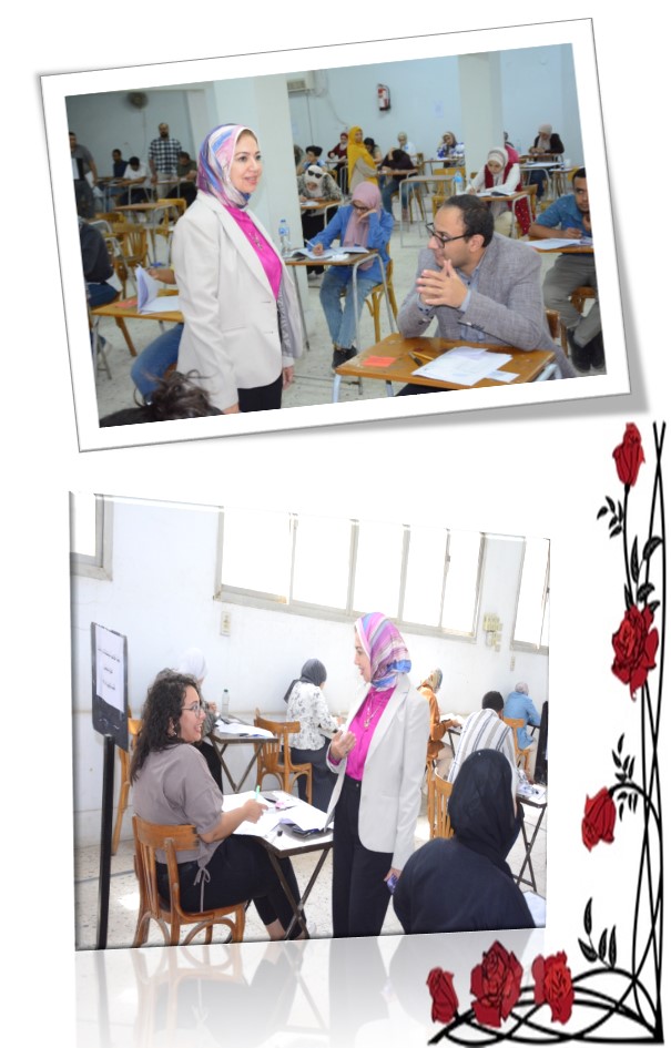 جولة السيدة الأستاذ الدكتورة جيهان نبيل فتيح القائم بعمل عميد الكلية ووكيل الكلية لشئون الدراسات العليا والبحوث لمتابعة إمتحانات الدراسات العليا للعام الجامعى 2024/2023 م